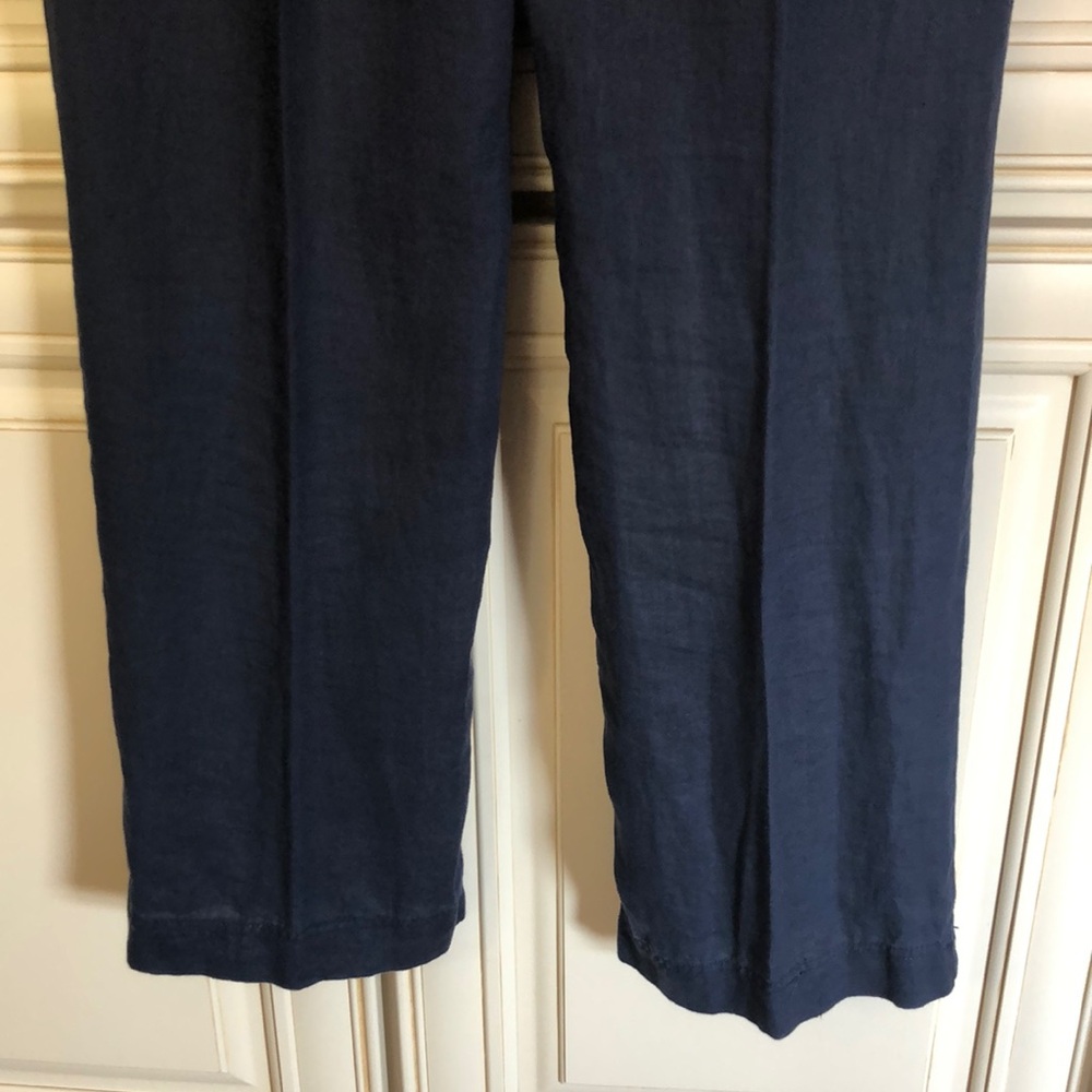 Women’s Classic Navy Blue Linen Pants - Picture 5 of 8
